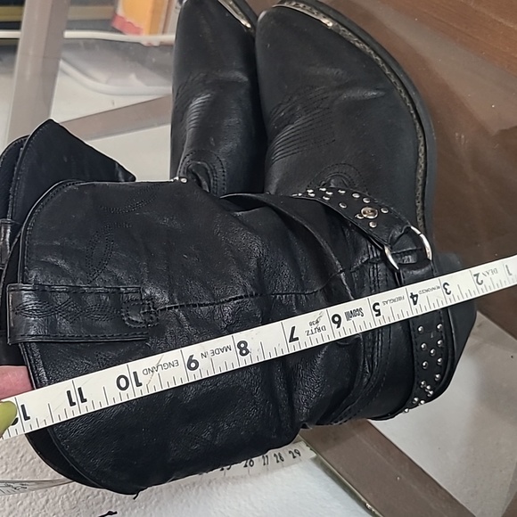 Shyanne black leather slouch cowboy boots size 9.5 - Picture 11 of 12